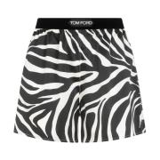 Tom Ford Zebra Mönstrad Silke Pyjamas Shorts Multicolor, Dam