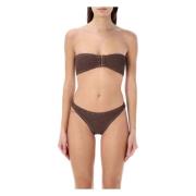 Reina Olga Brun Strapless Bikini Set Ss24 Brown, Dam