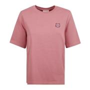 Maison Kitsuné Modig Fox Head Patch Tee Shirt Pink, Dam