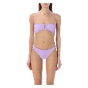 Reina Olga Lillac Ss24 Strapless Bikini Set Purple, Dam