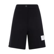 Thom Browne Marinblå Högmidjade Ull Shorts Blue, Dam