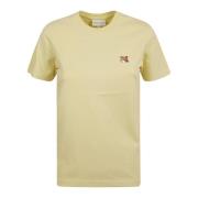 Maison Kitsuné Räv Huvud Patch T-shirt Yellow, Dam