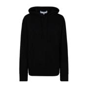 JW Anderson Svart Logotyp Huvtröja Broderad Framsida Black, Herr