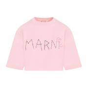 Marni Rosa Bomull Crop Shirt Pink, Dam