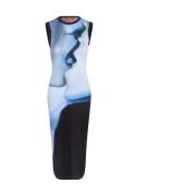 Stine Goya Stretchig Bodycon Lång Klänning Crewneck Multicolor, Dam