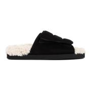 Gia Borghini Svarta Sandaler med Shearling Foder Black, Dam