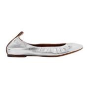 Lanvin Metallic Ballerina Slip-On Skor Gray, Dam