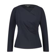 Jane Lushka Elegant Wrap Blus Blå Blue, Dam