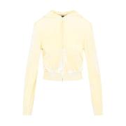 Balenciaga Chenille Zip-Up Hoodie Gul & Orange Yellow, Dam