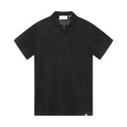 Les Deux Linne Bomull Polo Stickad Black, Herr