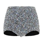 Dolce & Gabbana Metallic Broderade Shorts Gray, Dam