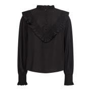 Co'Couture Volangblus Svart Feminin Stil Black, Dam