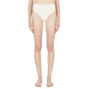 Ziah Retro High Waist Bikini Bottoms White, Dam