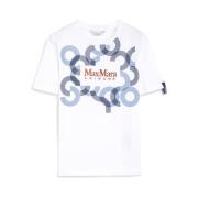 Max Mara Obliqua Kortärmad Jersey T-shirt White, Dam