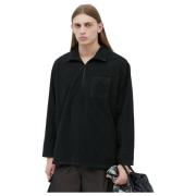 Engineered Garments Quarter-Zip Mock Knit Sweater Black, Herr