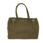 Prada Vintage Pre-owned Tyg axelremsvskor Green, Dam