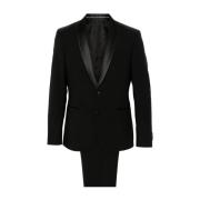 Corneliani Elegant Svart Kostym Set Black, Herr
