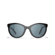 Chanel 5523U Solglasögon Blå Spegellinser Black, Unisex