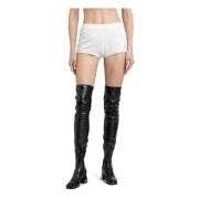Courrèges Vit Kontrast Mini Shorts White, Dam