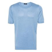 Barba Lyxig Silke T-shirt, Made in Italy Blue, Herr
