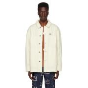 Études Off White Twill Jacka med Logo Patch Beige, Herr