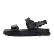 Cesare Gaspari Urban Leather Platform Sandals Black, Dam