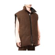 Oamc Quiltad Vävd Gilet Brown, Herr