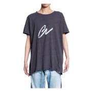 Greg Lauren Vintage Logo Crew Neck Tee Gray, Herr