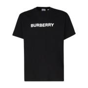 Burberry Svart Logotyp Tryck Bomull Tee Black, Herr