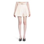 Zimmermann Pleat Short med MacadamiaBälte Beige, Dam