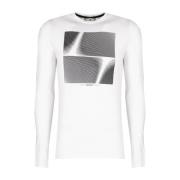 Antony Morato Klassisk Longsleeve med C-hals Print White, Herr