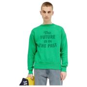 Human Made Bomullsfleece Sweatshirt med Text Print Green, Herr