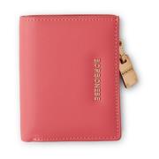 Borbonese Läderplånbok med bokstavsdesign Pink, Dam