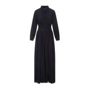 Kiton Elegant Svart Silkeskjortklänning Black, Dam