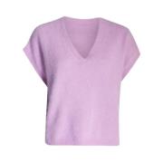 March23 V-neck Knitwear Purple, Dam