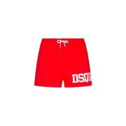 Dsquared2 Röd Boxer Badkläder - Midi Stil Red, Herr