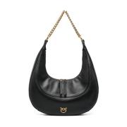 Pinko Klassisk Hobo Väska Brioche Modell Black, Dam