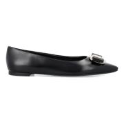 Salvatore Ferragamo Svarta Ballet Flats med Vara Plate Black, Dam