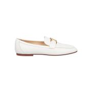 Tod's Vita Läder Loafer Skor White, Dam