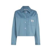Calvin Klein Overshirt, Stilfull och Trendig Blue, Dam