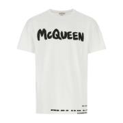 Alexander McQueen Oversize Vit Bomull T-shirt White, Herr