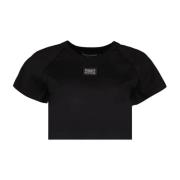 Dolce & Gabbana Metall Logo Plaque T-shirt Black, Dam