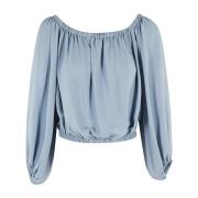 Federica Tosi Elegant Blus för Kvinnor Blue, Dam