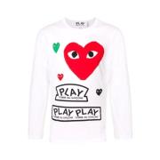 Comme des Garçons Play Långärmad T-shirt White, Herr