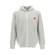 Comme des Garçons Play Modern Zip-Through Sweatshirt Gray, Herr