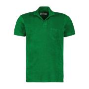 Orlebar Brown Terry Cotton Polo Shirt Green, Herr