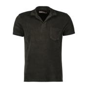 Orlebar Brown Terry Cotton Polo Shirt Brown, Herr