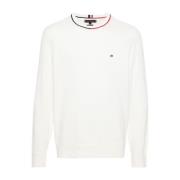 Tommy Hilfiger Finstickad Crew Neck Sweater Beige, Herr