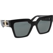 Versace Ikoniska solglasögon med enhetliga linser Black, Dam
