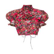 Vivienne Westwood Kortärmad Halvknapp Skjorta Multicolor, Dam